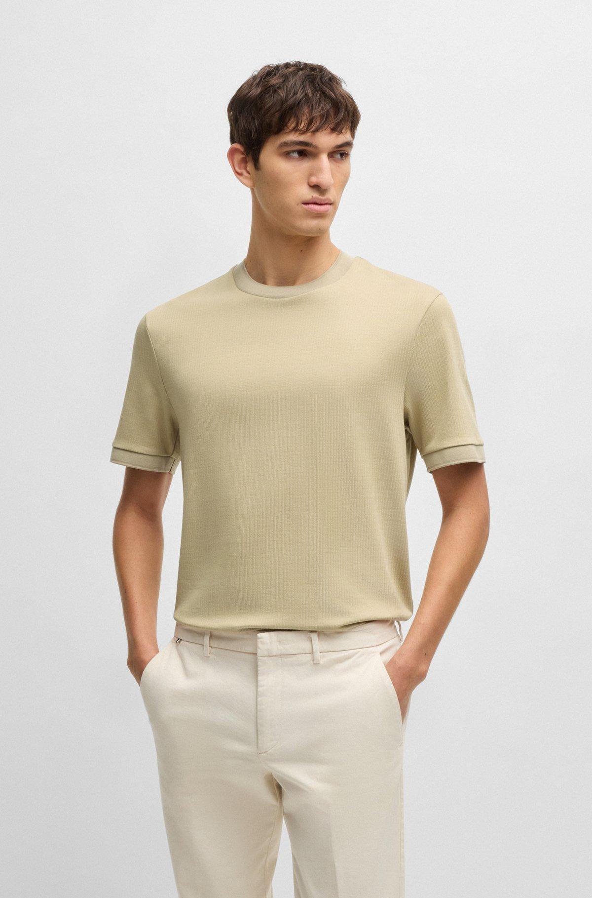 Regular-fit T-shirt in seersucker fabric Product Image