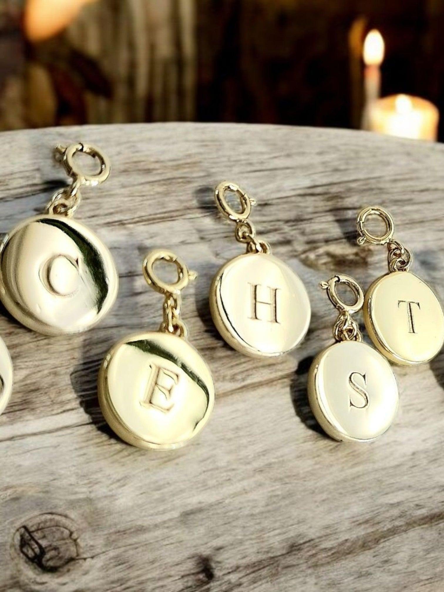 Saints Dainty Fancy Initial Clip on Pendant A-Z Product Image