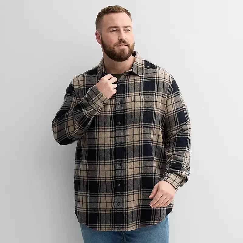 Big & Tall Sonoma Goods For Life Long Sleeve Flannel Shirt, Mens Product Image