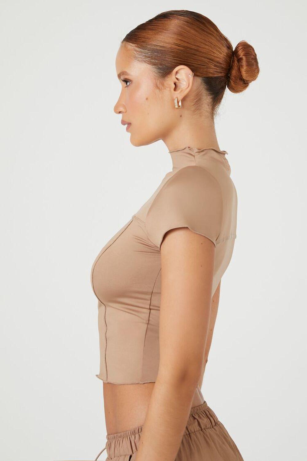 Cropped Mock Neck Tee | Forever 21 Product Image