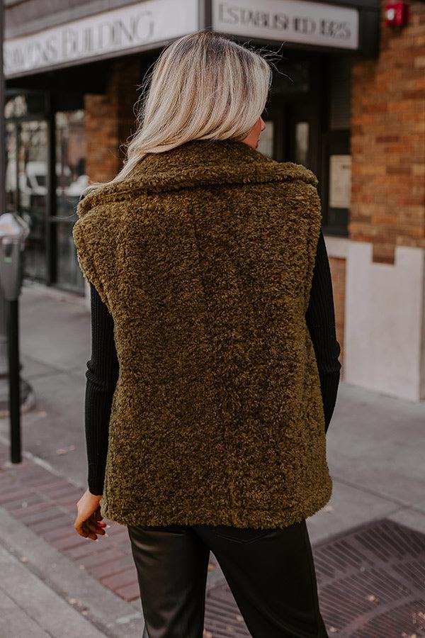 Snuggle Weather Sherpa Vest In Martini Olive Product Image