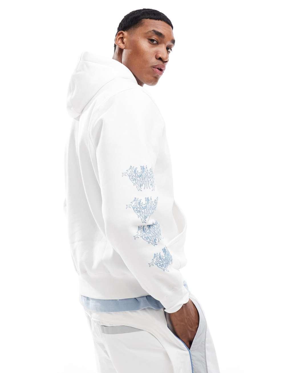 Nike Club hoodie with front print in white Product Image