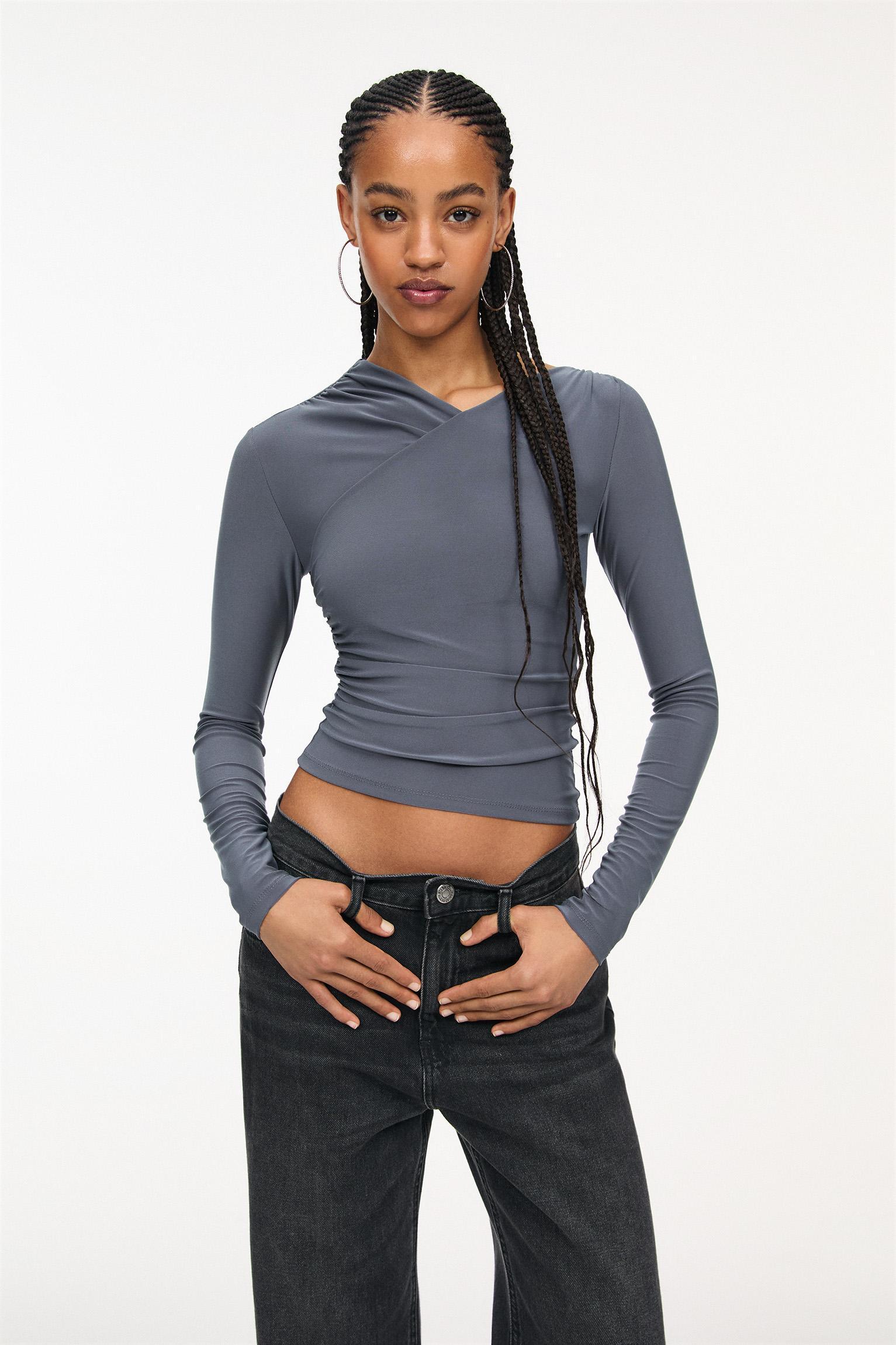 Crossover neckline top Product Image