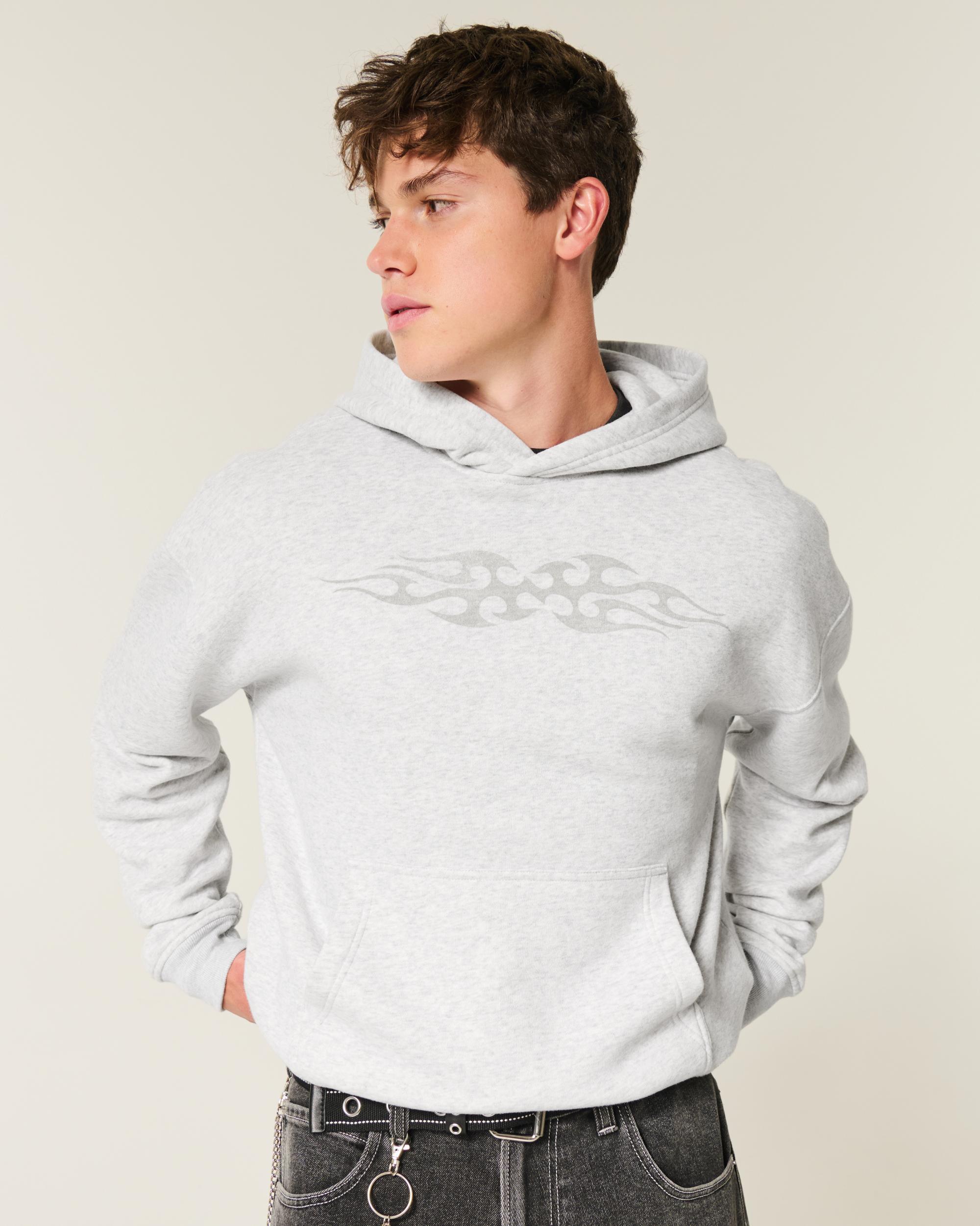 Boxy Skull Graphic Hoodie Product Image