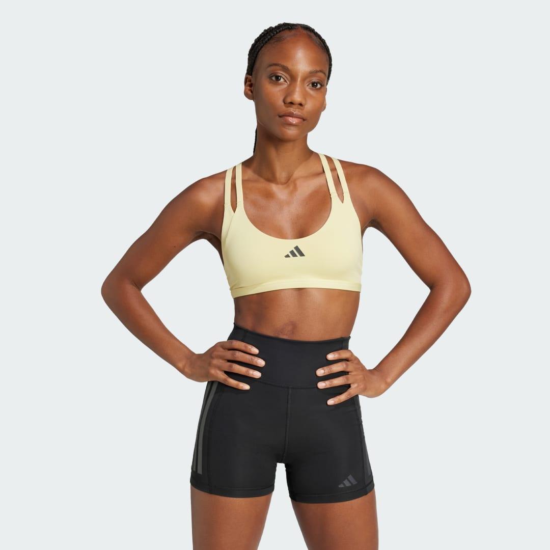 adidas Aeroimpact Luxe Training Light-Support Bra Powder Yellow 2X C-D Womens Product Image