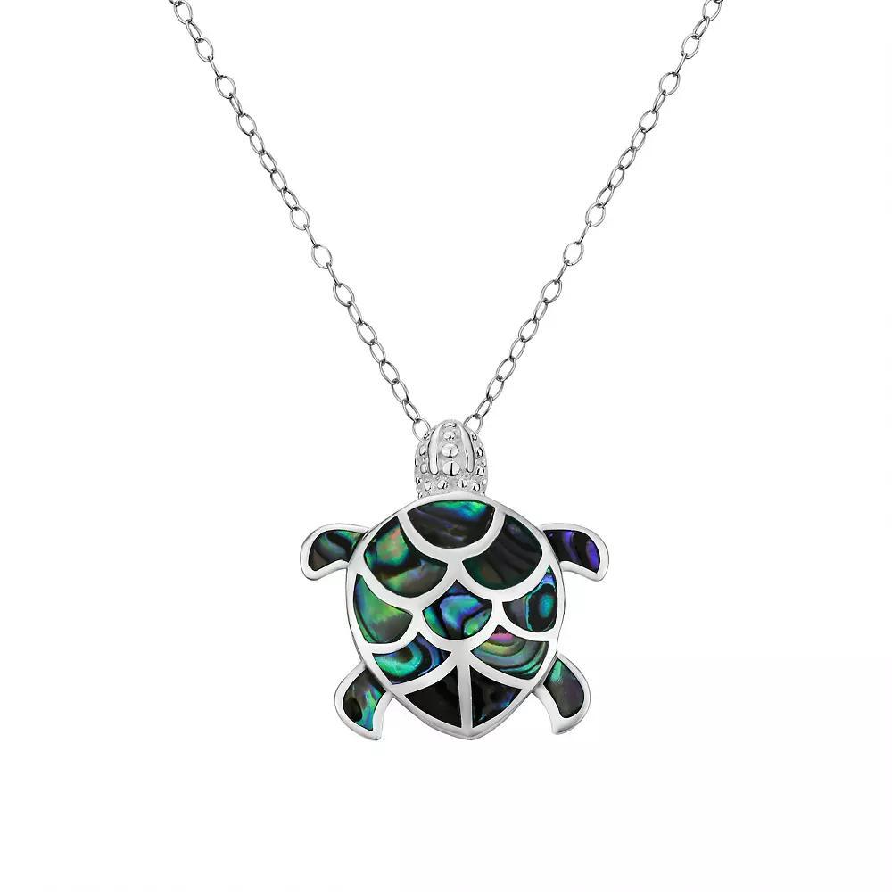 Argento Forte Sterling Silver Abalone Turtle Pendant Necklace, Women's, Size: 18" Product Image