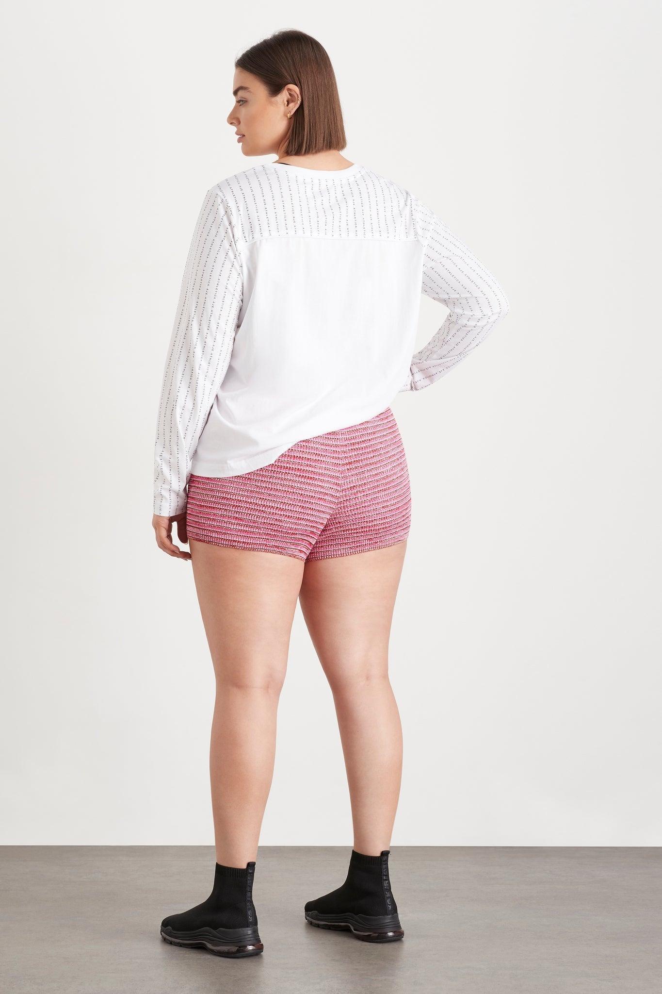 High Rise Striped Knit Bike Shorts 625 Product Image