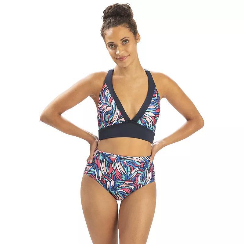 Women's Dolfin Printed Contrast Bikini Swim Top, Size: Medium, Bliss Product Image