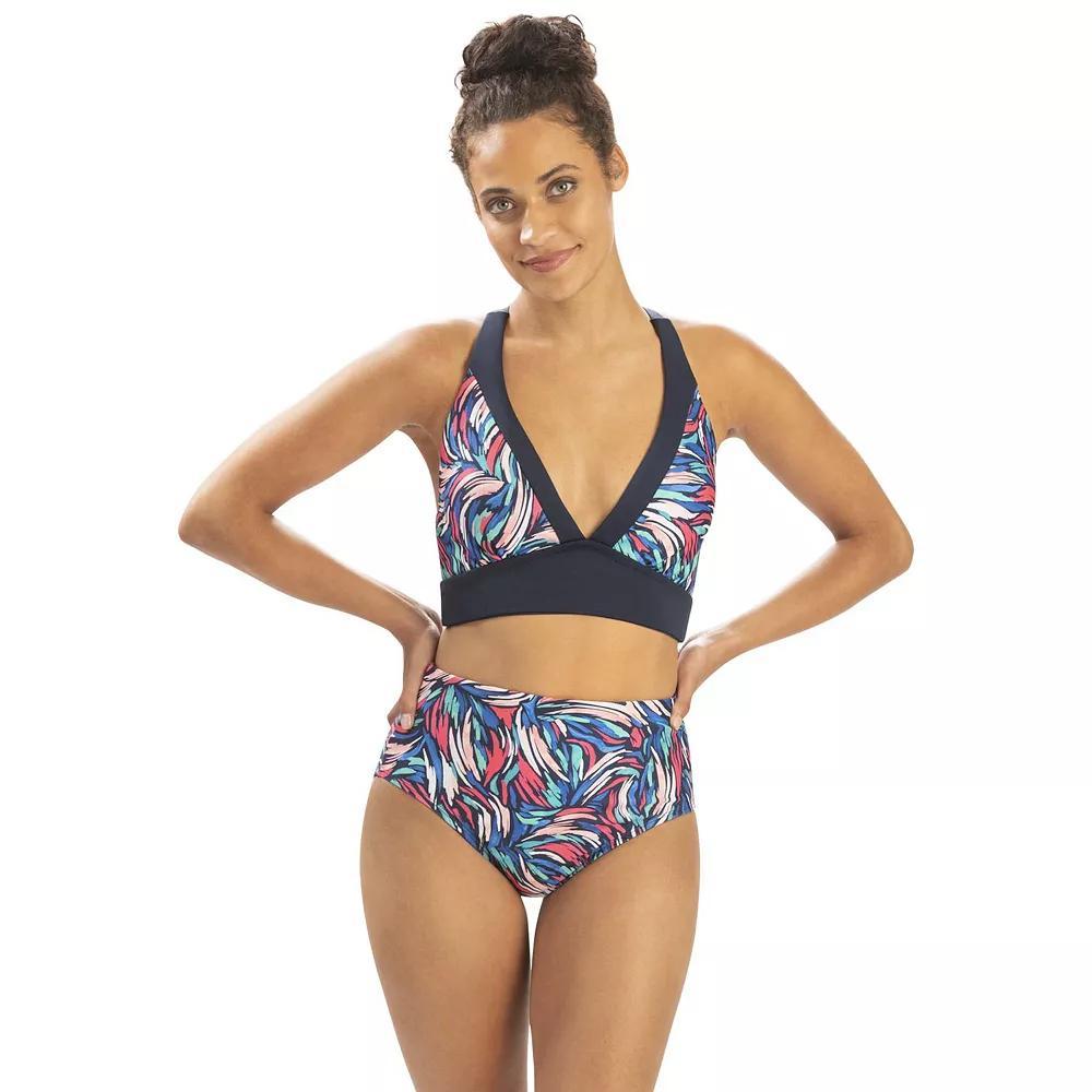Women's Dolfin Printed Contrast Bikini Swim Top, Size: Medium, Bliss Product Image