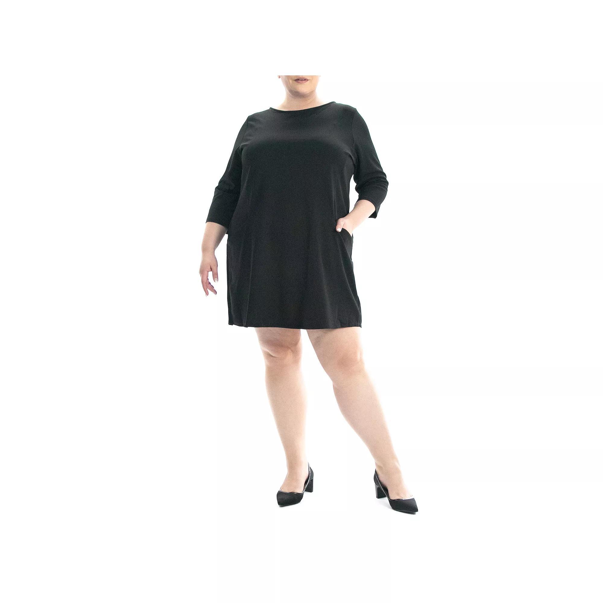 Women's Nina Leonard Solid Sheath Dress, Size: 1XL, Black Product Image