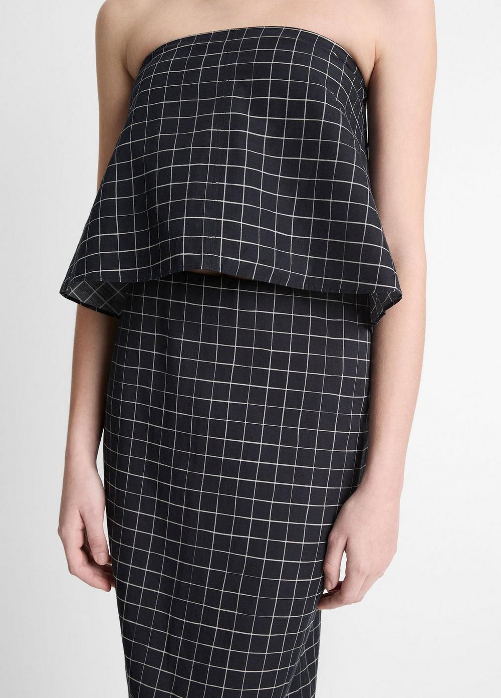 Trellis Plaid Cotton-Blend Pencil Skirt Product Image