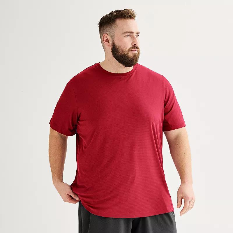 Big & Tall Tek Gear® Dry Tek Tee, Men's, Size: XL Tall, Red Grid Product Image