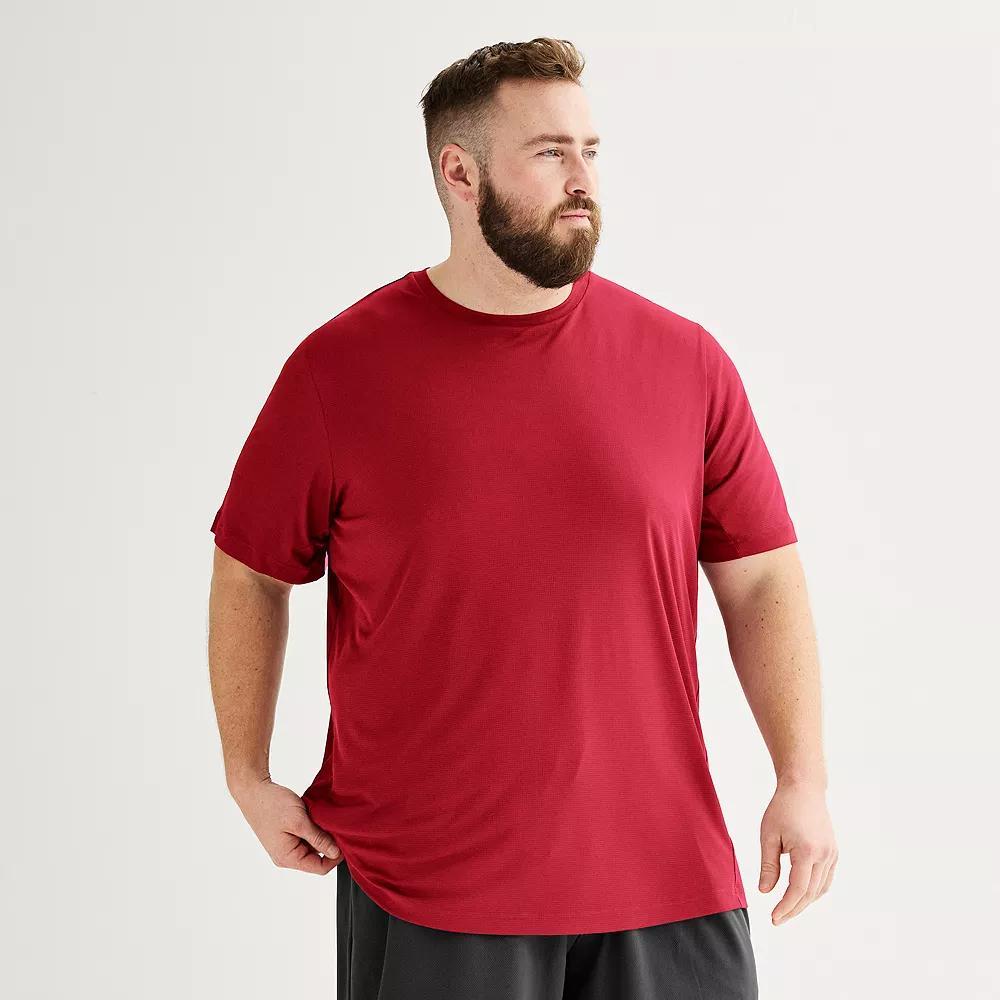Big & Tall Tek Gear® Dry Tek Tee, Men's, Size: XL Tall, Red Grid Product Image