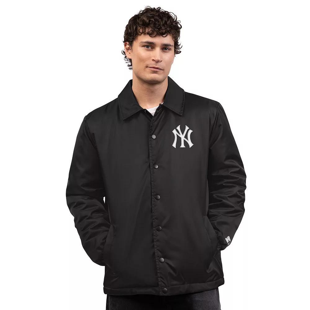 Men's Starter  Black Detroit Tigers Full-Snap Coaches Jacket, Size: Large Product Image
