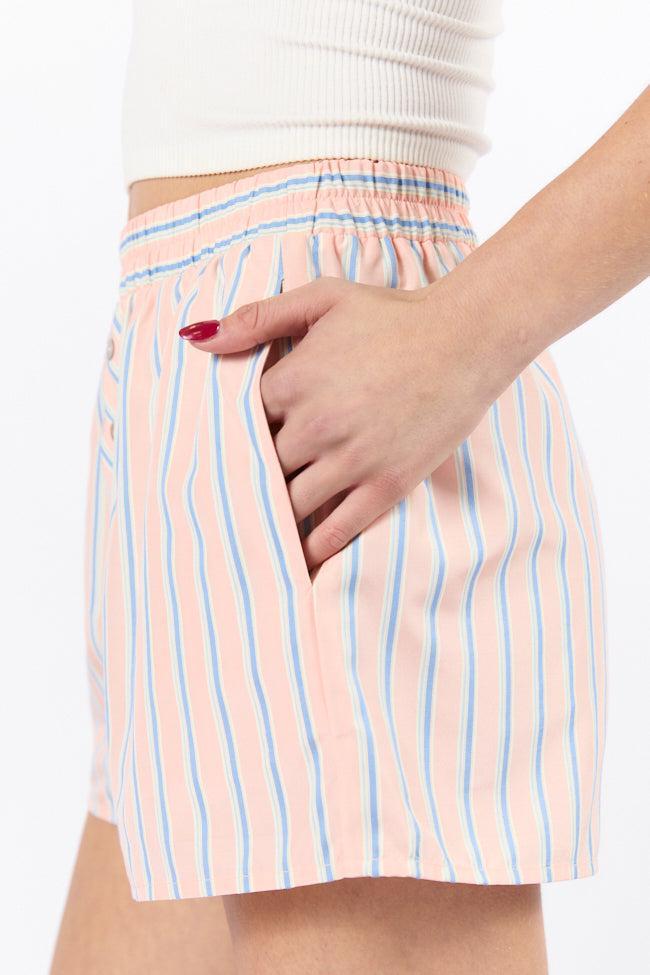 Sunday Morning Coral Multi Striped Boxer Shorts SALE Product Image