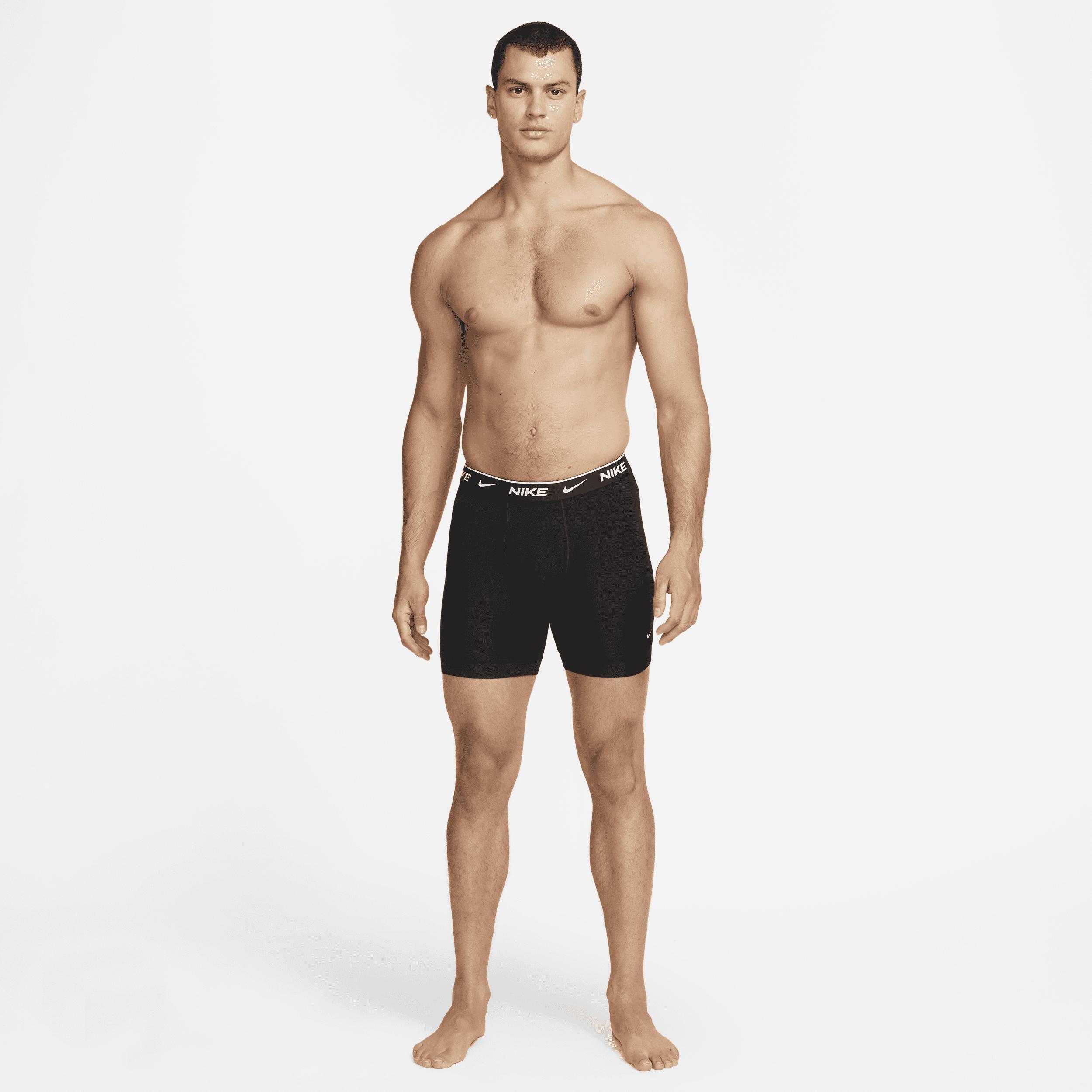 Men's Nike Dri-FIT Essential 3-pack Stretch Boxer Briefs, Size: Large, Black Orange Blue Product Image