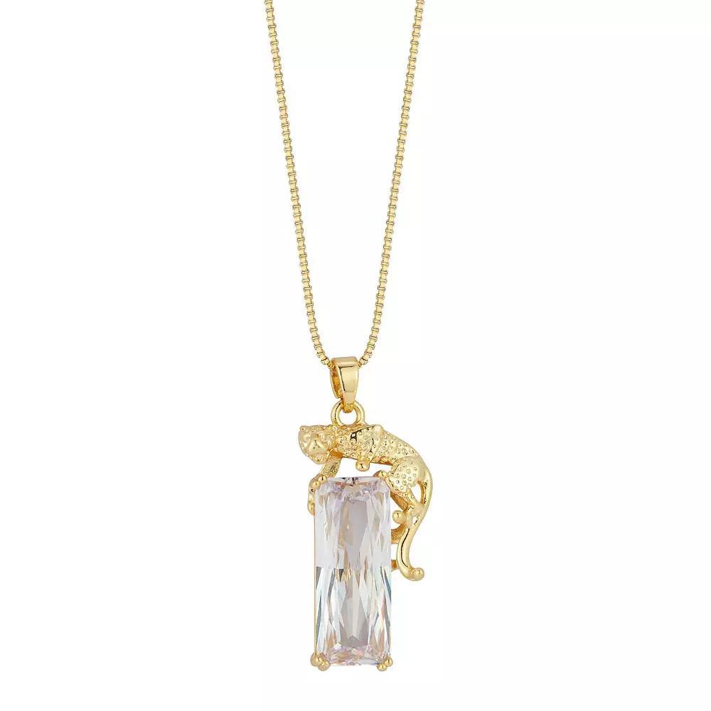 WINX Gold Tone Cubic Zirconia Tiger Pendant Necklace, Women's, Size: 19" Product Image
