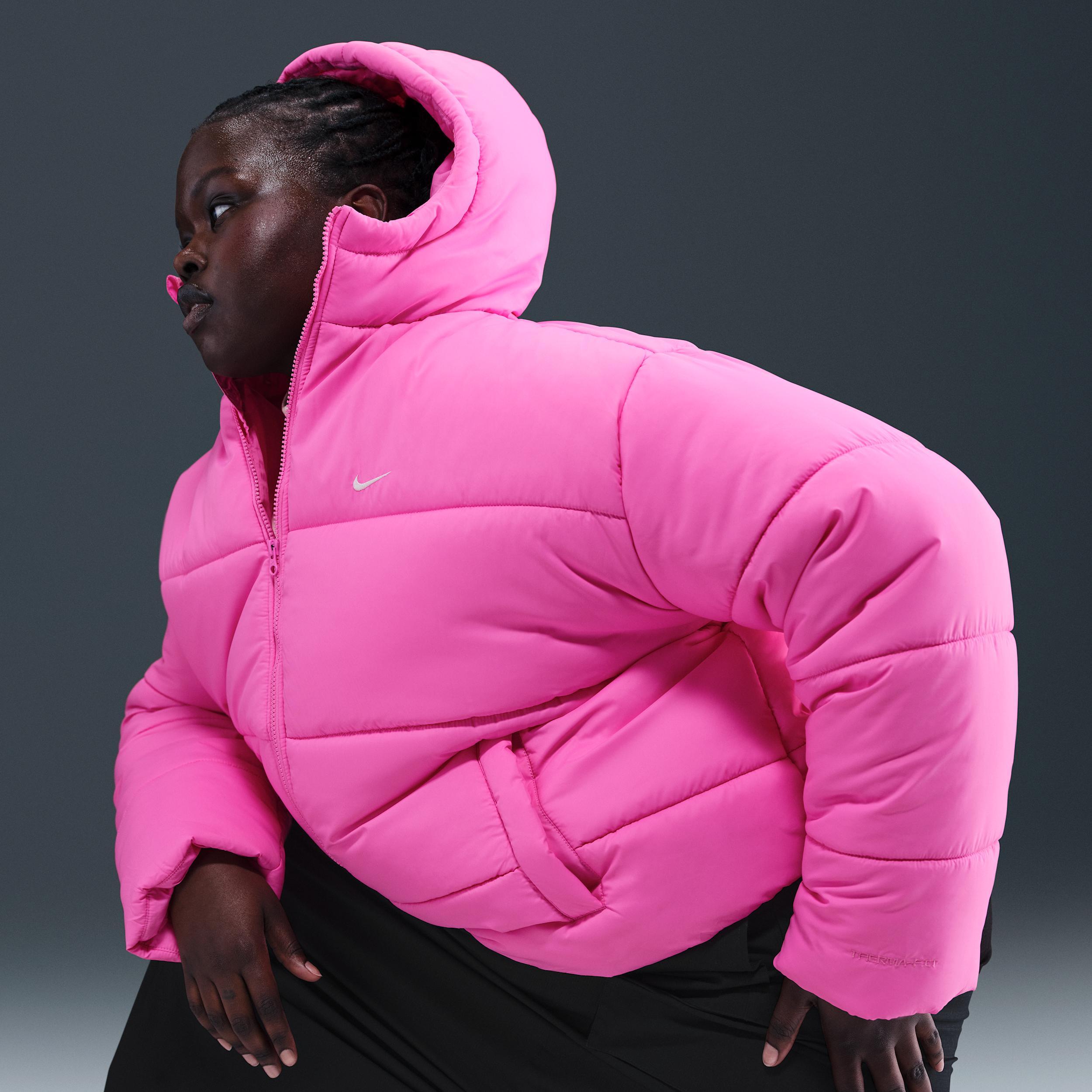 Nike Sportswear Classic Puffer Women's Therma-FIT Loose Hooded Jacket (Plus Size) Product Image