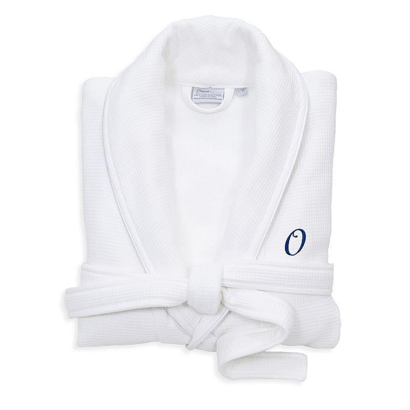 Linum Home Textiles Red Letter Unisex Personalized Turkish Cotton Waffle Terry Satin Piped Trim Bathrobe, Womens Product Image