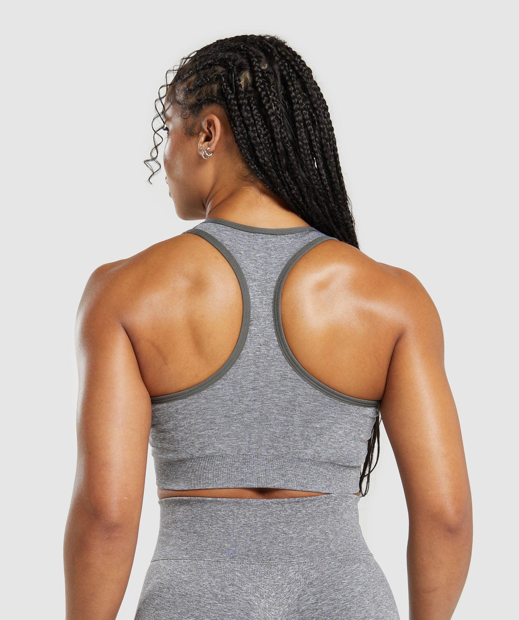 Gymshark Lift Seamless Sports Bra - Brushed Grey/White Marl Female Product Image