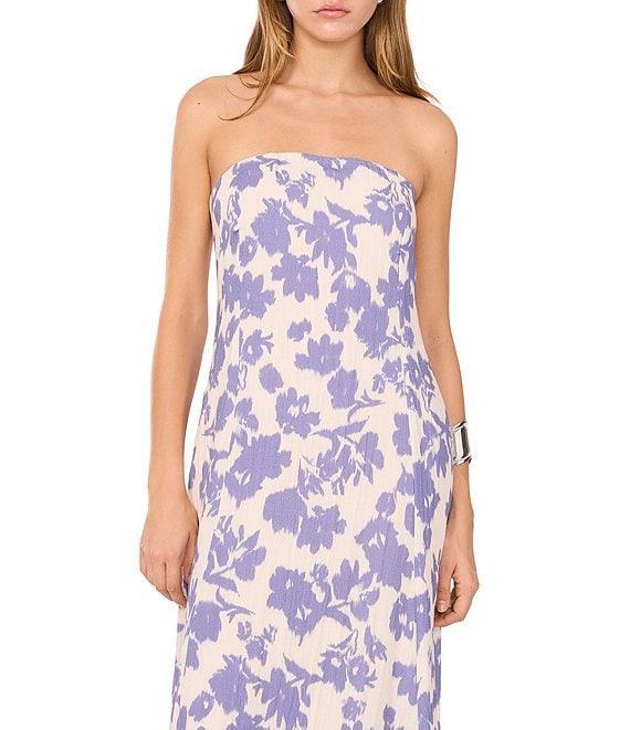 1. STATE Woven Floral Print Strapless Smocked Back Pocketed Maxi Dress Product Image