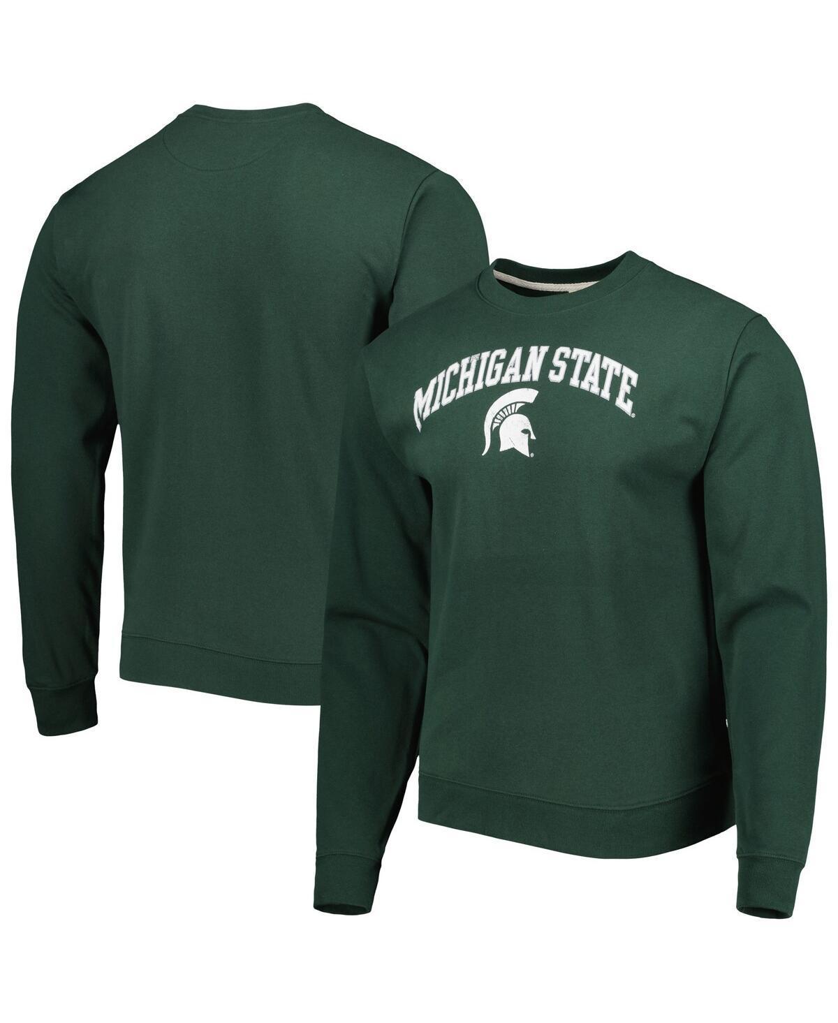 Men's League Collegiate Wear Green Michigan State Spartans 1965 Arch Essential Lightweight Pullover Sweatshirt, Size: 2XL Product Image