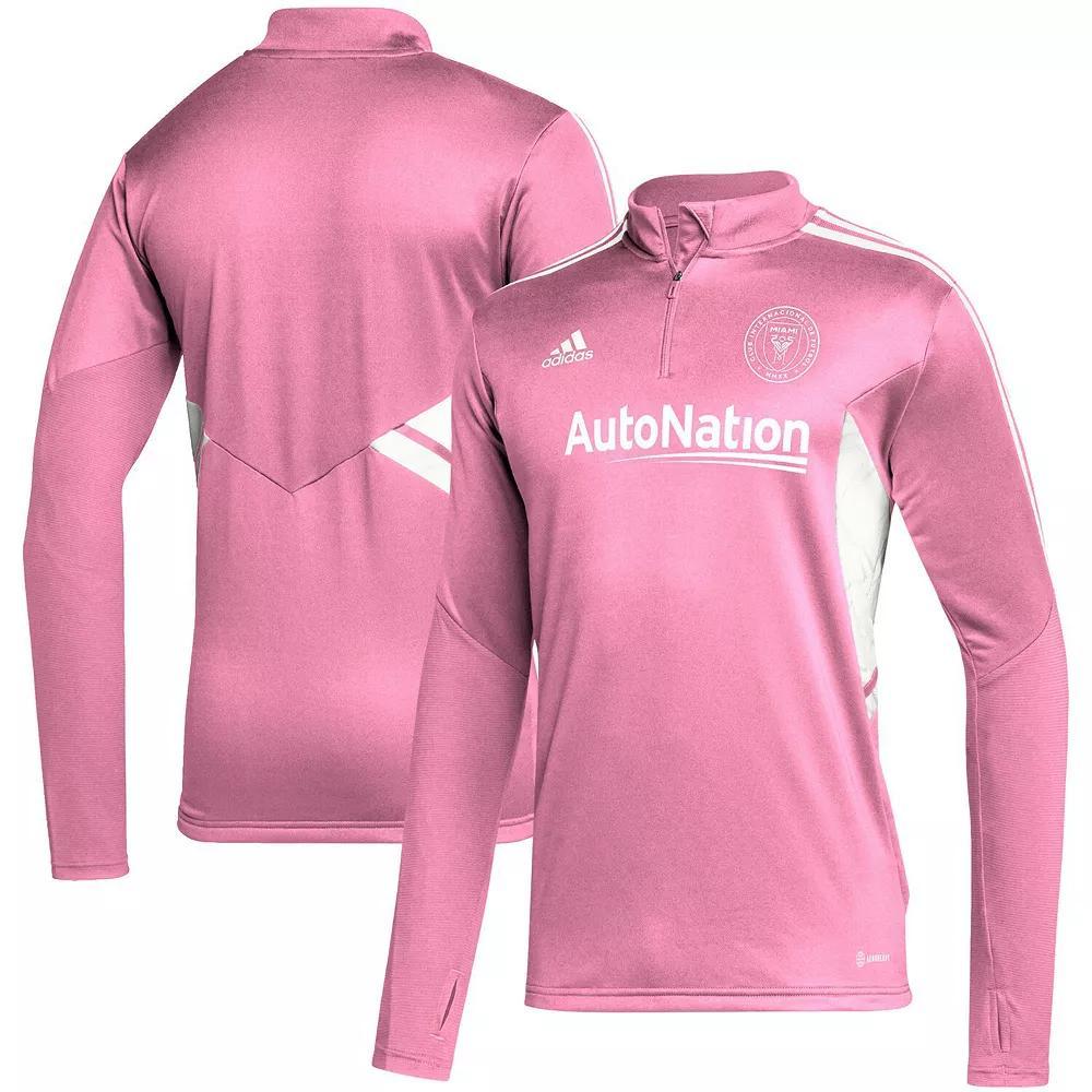 Men's adidas Pink Inter Miami CF Quarter-Zip AEROREADY Training Top, Size: 2XL, Mls Pink Product Image