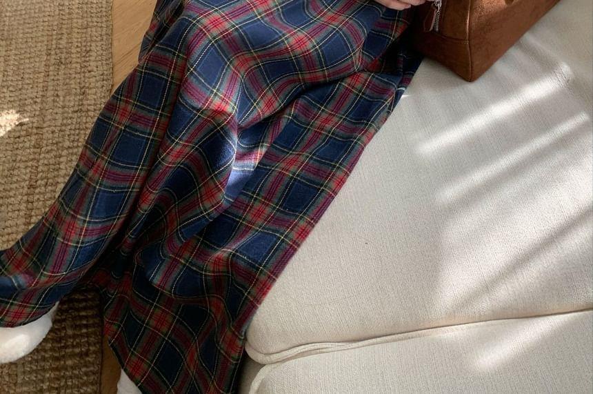 Sleeveless Plaid Midi Dress Product Image
