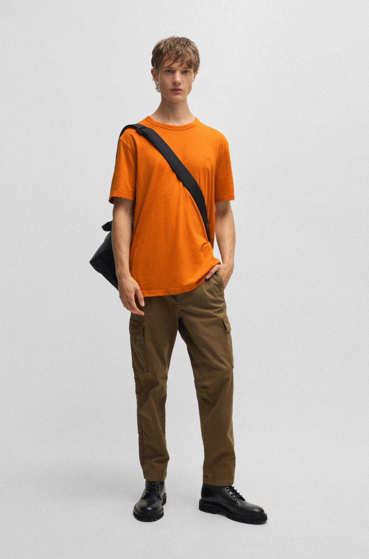 Regular-fit T-shirt in cotton with mouline logo Product Image