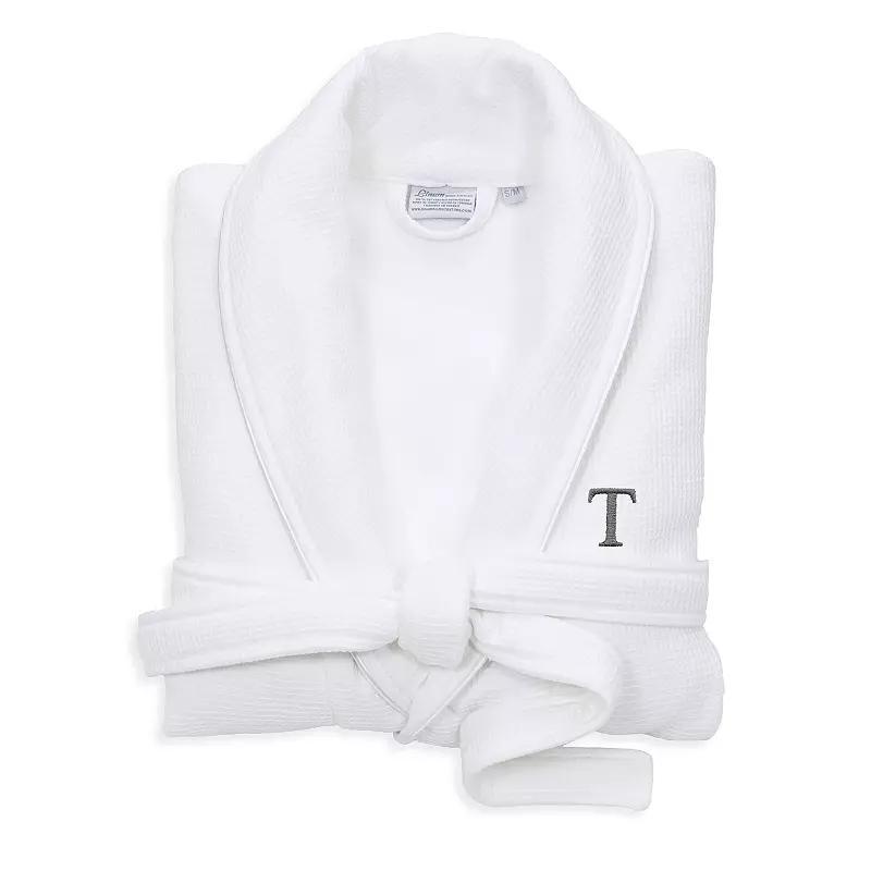Linum Home Textiles Red Letter Unisex Personalized Turkish Cotton Waffle Terry Satin Piped Trim Bathrobe, Womens Product Image
