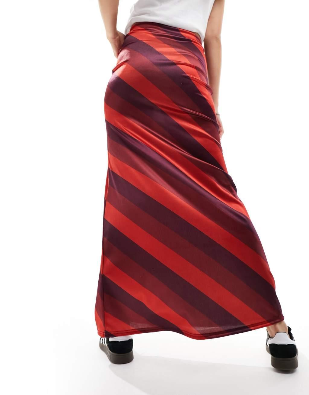ASOS DESIGN satin twill maxi skirt Product Image