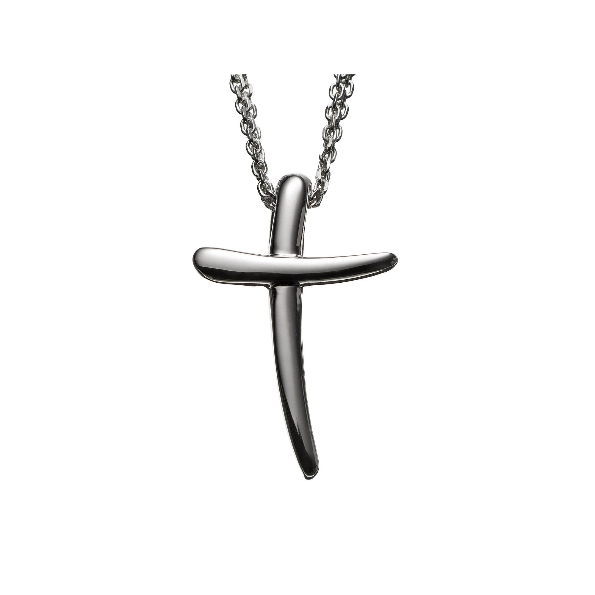 Boston Bay Diamonds Sterling Silver Cross Pendant Necklace, Women's, Size: 17", Grey Product Image
