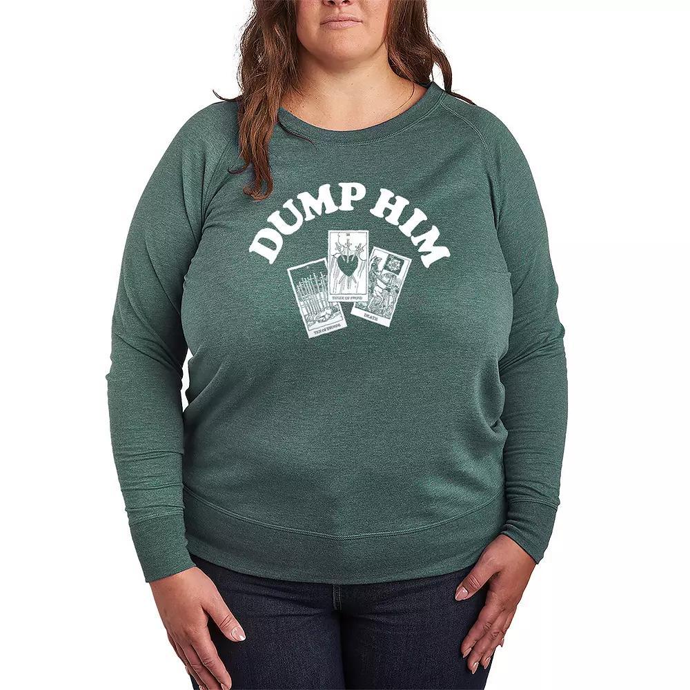 Plus Size The Dog Is My Favorite French Terry Long Sleeve Tee, Womens Grey Dark Red Product Image
