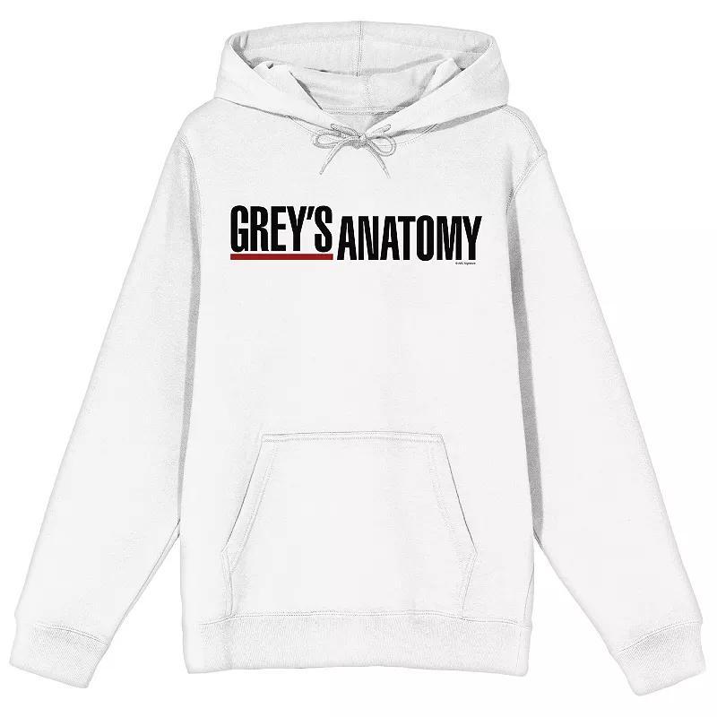 Men's Greys Anatomy Logo Hoodie, Size: XXL, White Product Image