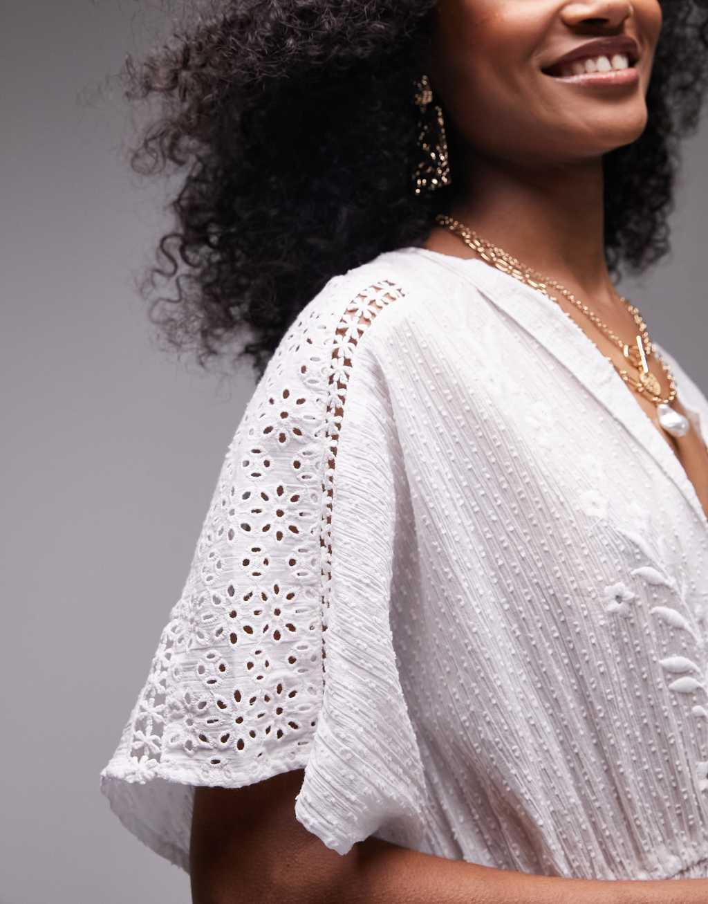 Topshop embroidered textured beach cover up Product Image