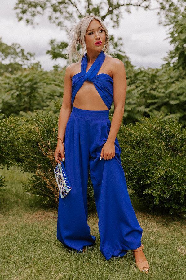 Nearly Famous Wrap Top In Royal Blue Product Image