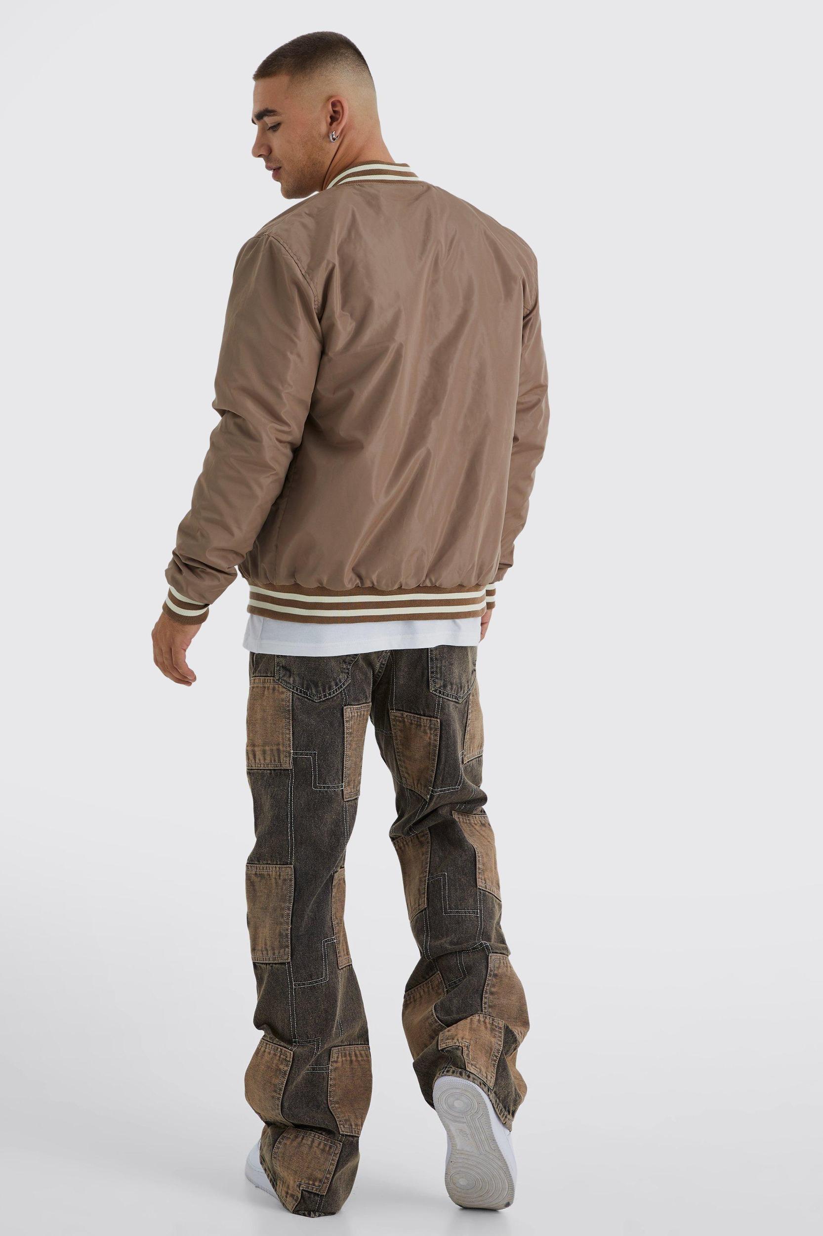 Relaxed Rigid Flare Patchwork Jeans | boohooMAN USA Product Image