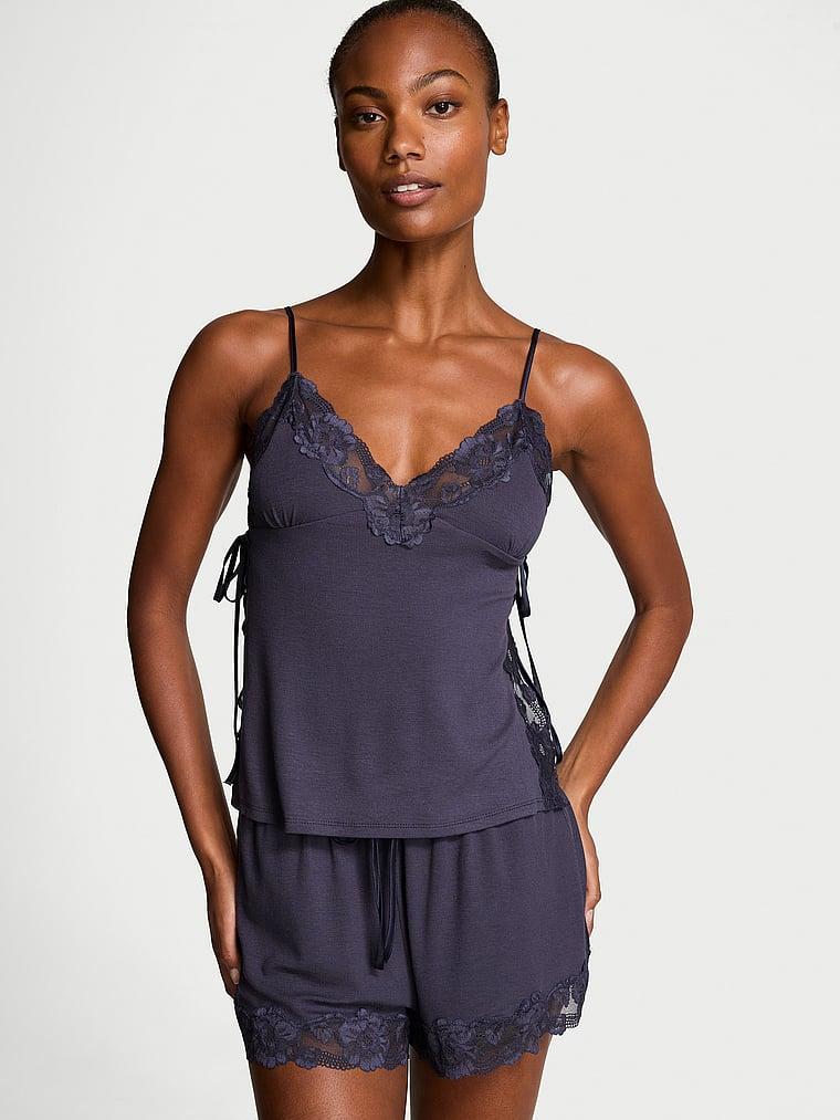 Ribbed Modal & Lace Cami Shorts Set Product Image
