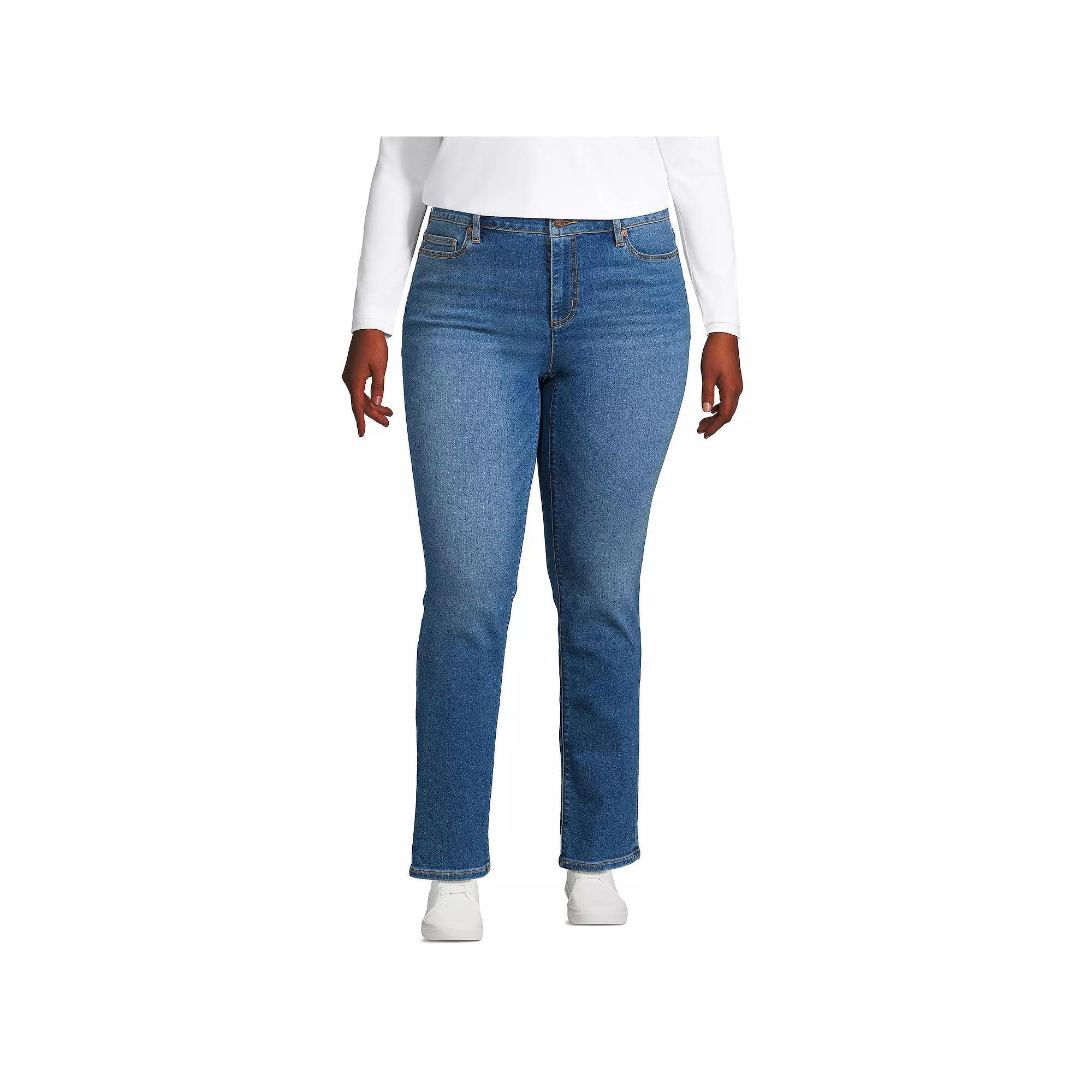 Plus Size Lands End Recover Straight-Leg Jeans, Womens Product Image