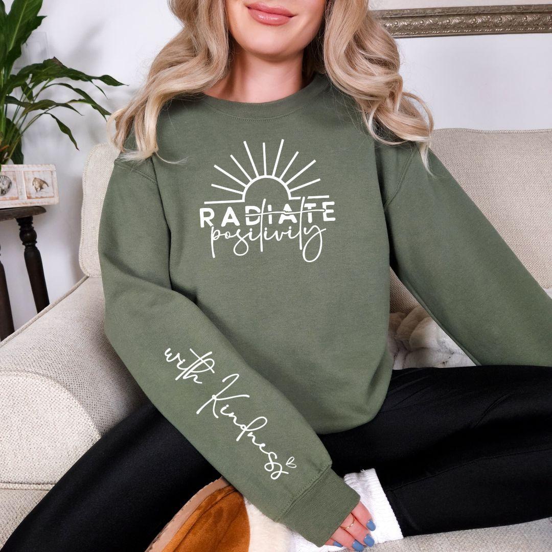 Radiate Positivity Graphic Sweatshirt in Three Colors (Online Exclusive) Product Image