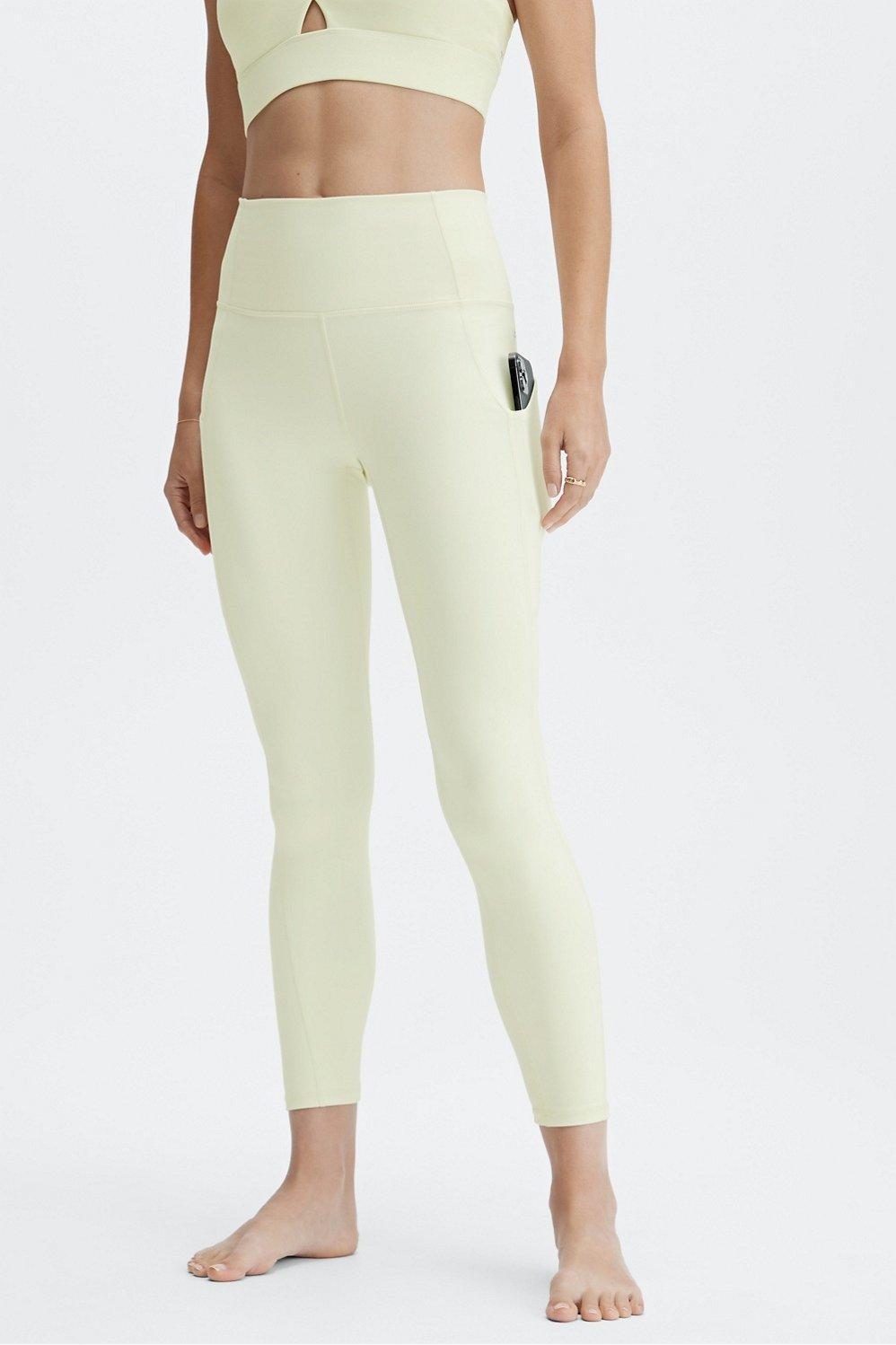 Fabletics Oasis High-Waisted 7/8 Legging Womens yellow plus Size 3X Product Image