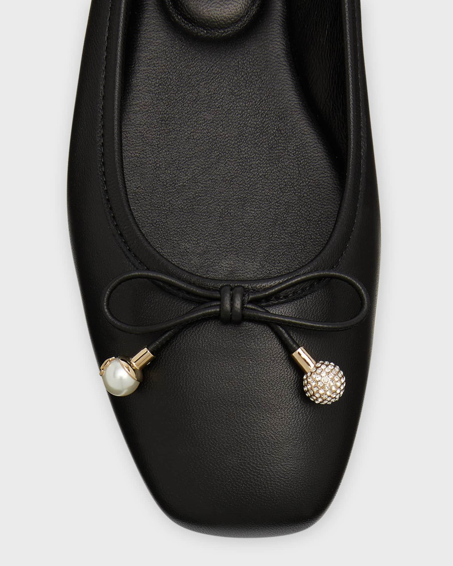 Elme Leather Bow Ballerina Flats Product Image