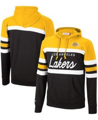 Men's Mitchell & Ness Gold/Black Los Angeles Lakers Head Coach Pullover Hoodie, Size: Large Product Image