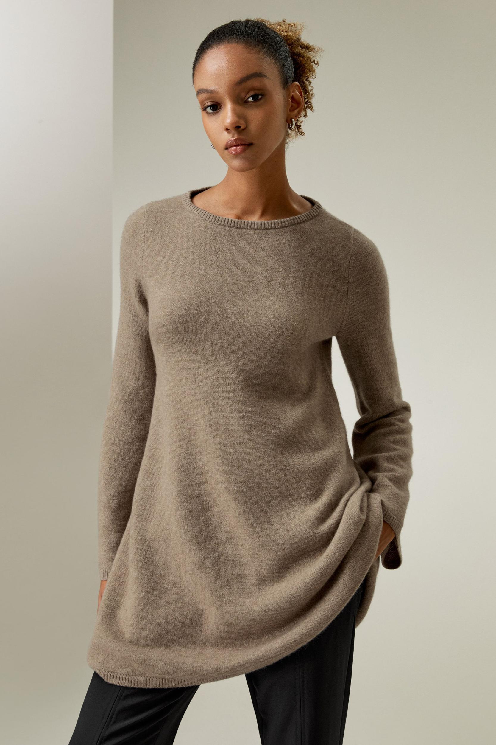 Pullover Mid-length Cashmere Sweater Product Image