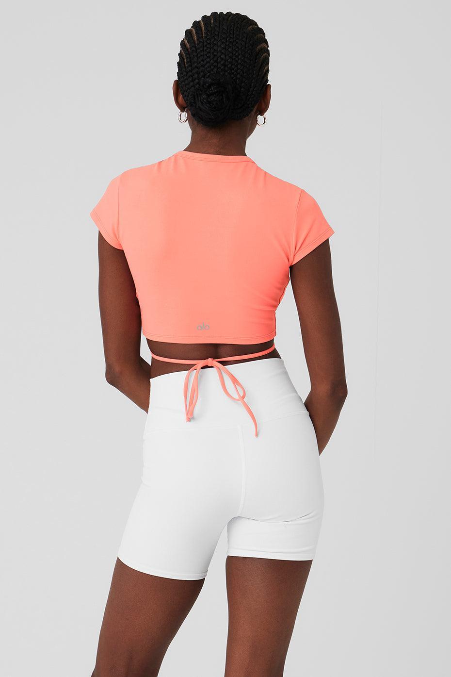 Airbrush Criss Cross Short Sleeve - Candy Orange Product Image