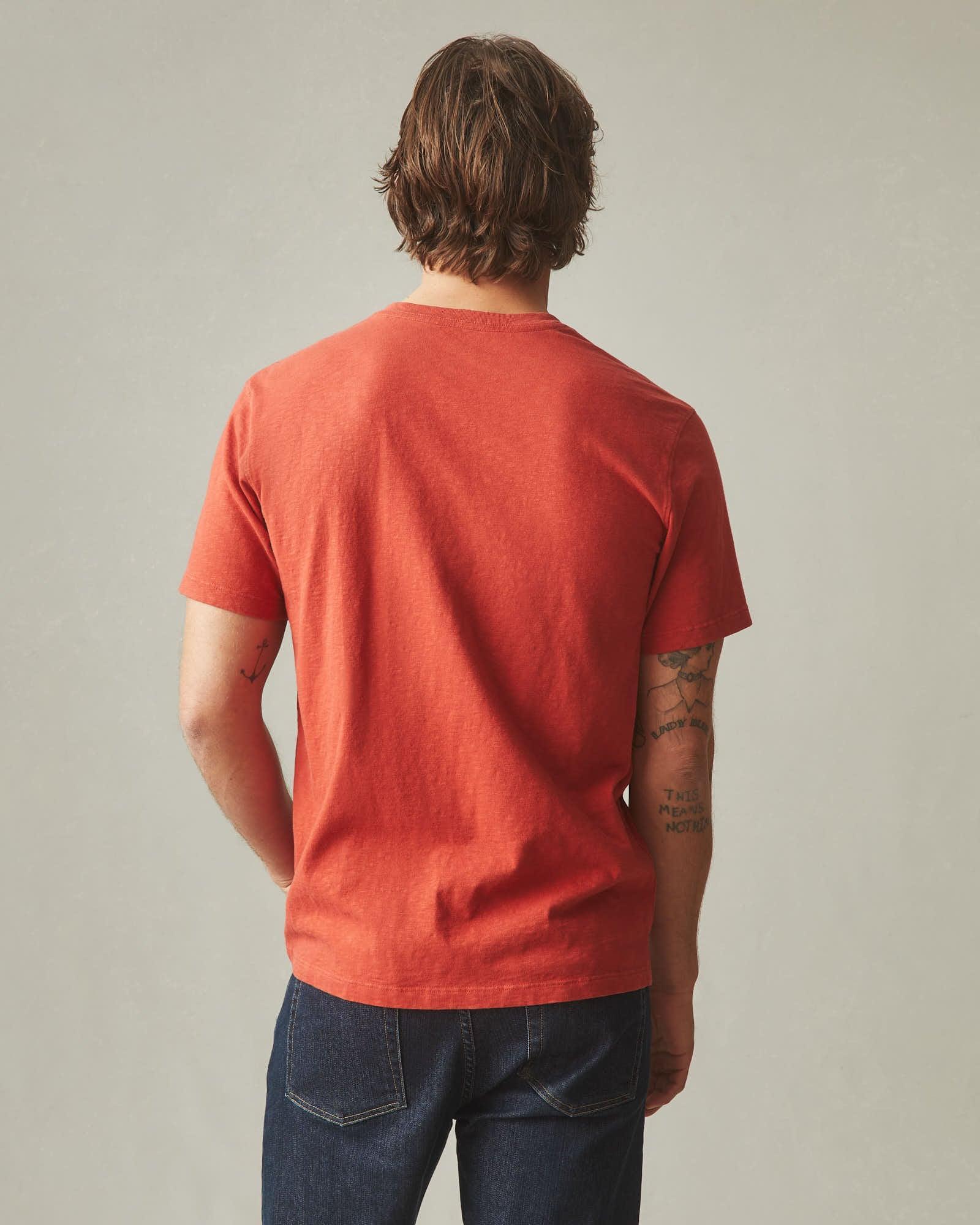 Men's Premium Slub V-Neck Tee - Tiger Lily Product Image