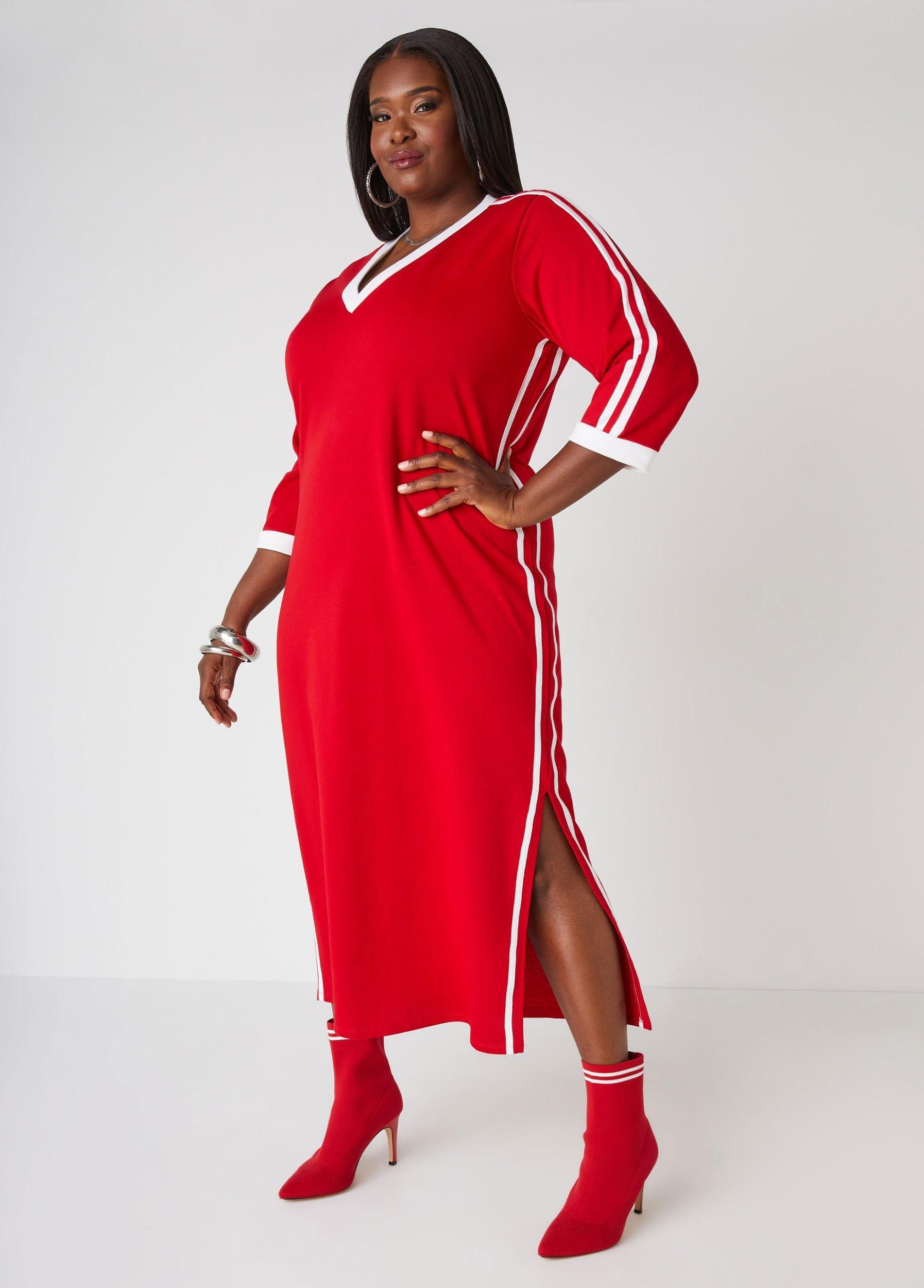 Striped French Terry Maxi Dress Product Image