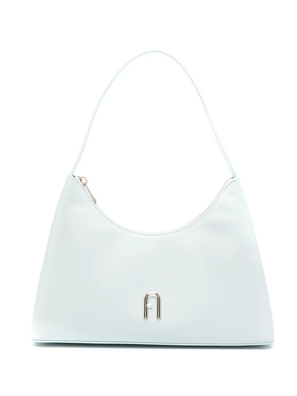 FURLA Diamond Leather Shoulder Bag In Blue Product Image