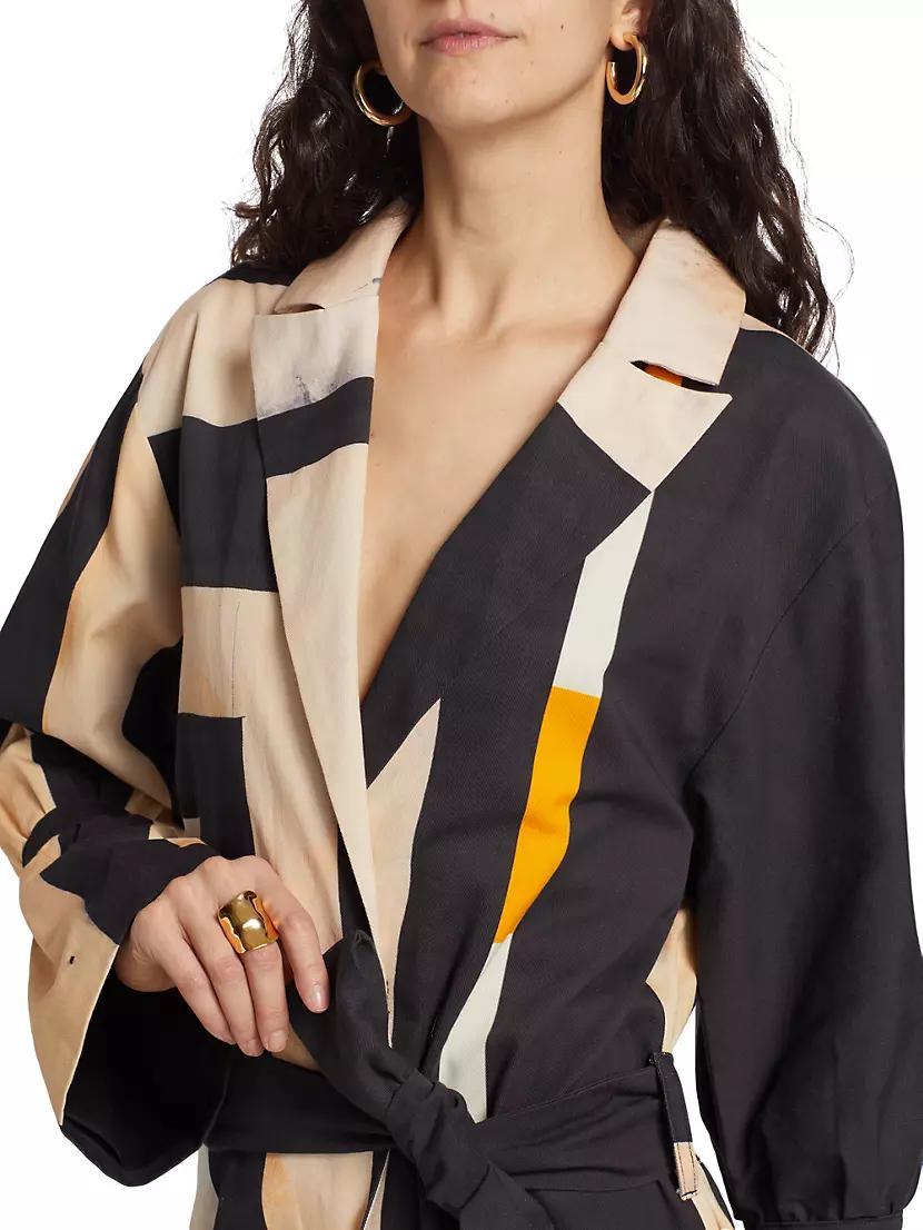 Prelude: Aama Tales Maze Belted Cotton Trench Coat Product Image