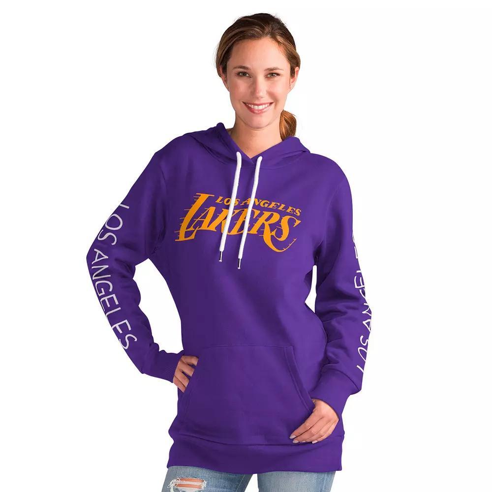 Women's G-III 4Her by Carl Banks Purple Los Angeles Lakers Base Coach Pullover Hoodie, Size: Medium Product Image